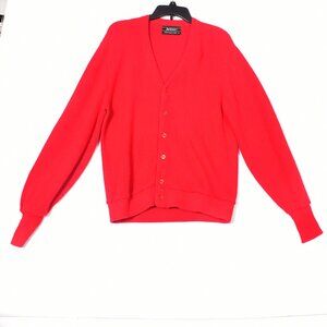 Jantzen Men's Red Cardigan Sweater Size Medium Grampacore